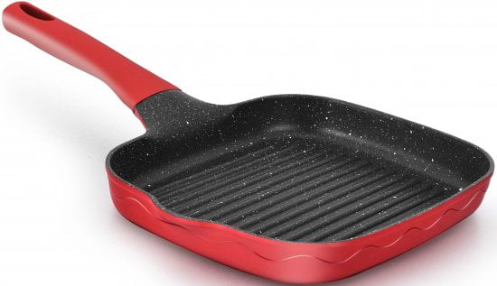 מחבת גריל איכותית בגודל 24 ס"מ Amercook Alfetta - צבע אדום