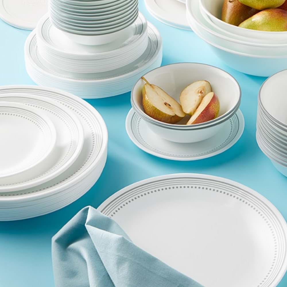 סט צלחות 54 חלקים 18 סועדים Corelle Mystic Gray