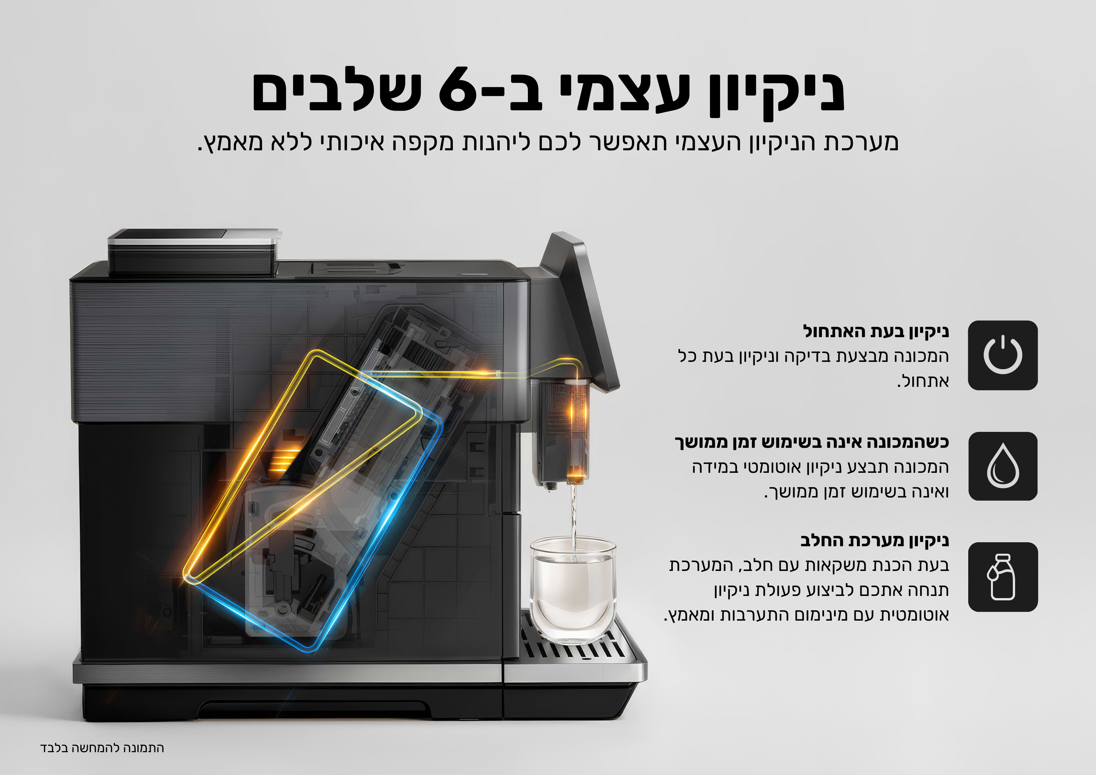 מכונת קפה אוטומטית עם מקציף חלב Dr. Coffee H3 - צבע שחור בשילוב נירוסטה אחריות ע"י היבואן הרשמי 