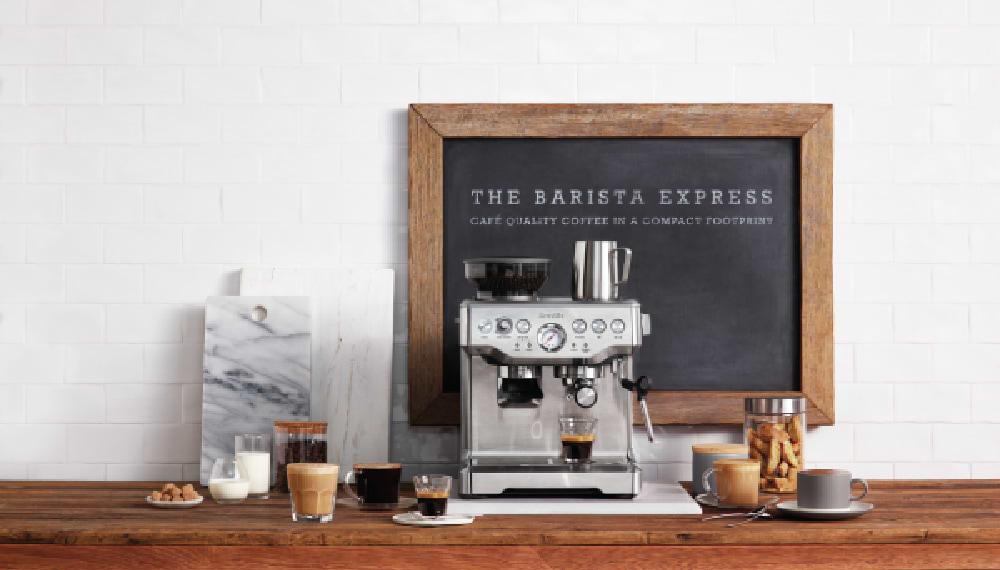 מכונת קפה טוחנת Breville Barista Express BES870 - צבע נירוסטה אחריות ע"י היבואן הרשמי 