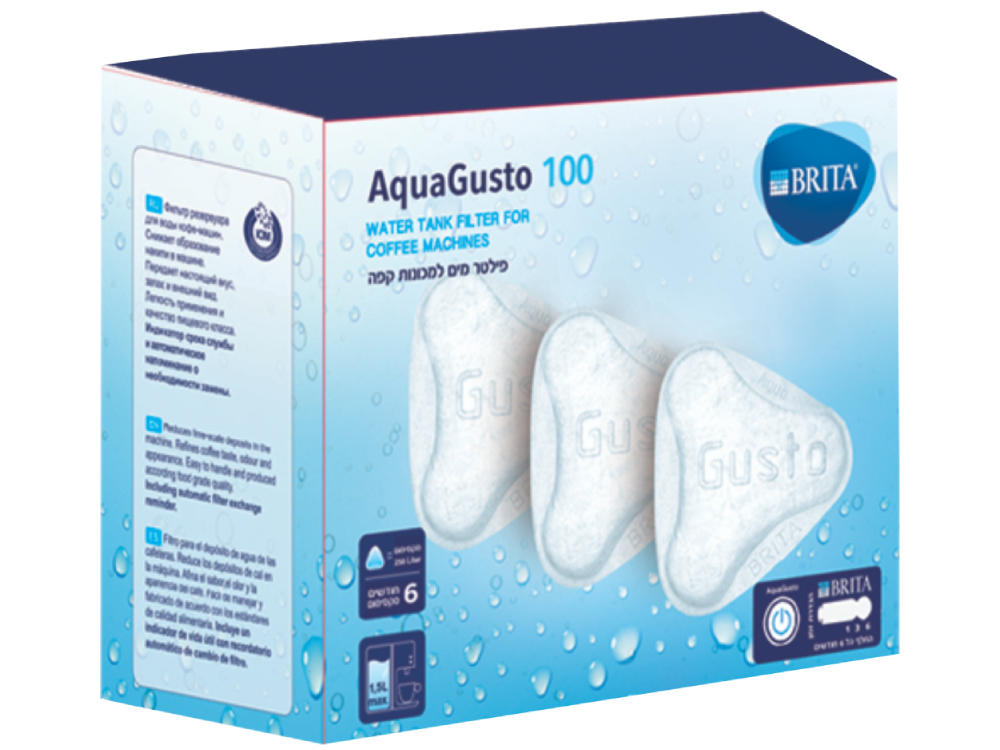 סט 3 פילטרים למיכלי מים ולמכונות קפה ביתיות Aquagusto 100 Brita 37BT307 