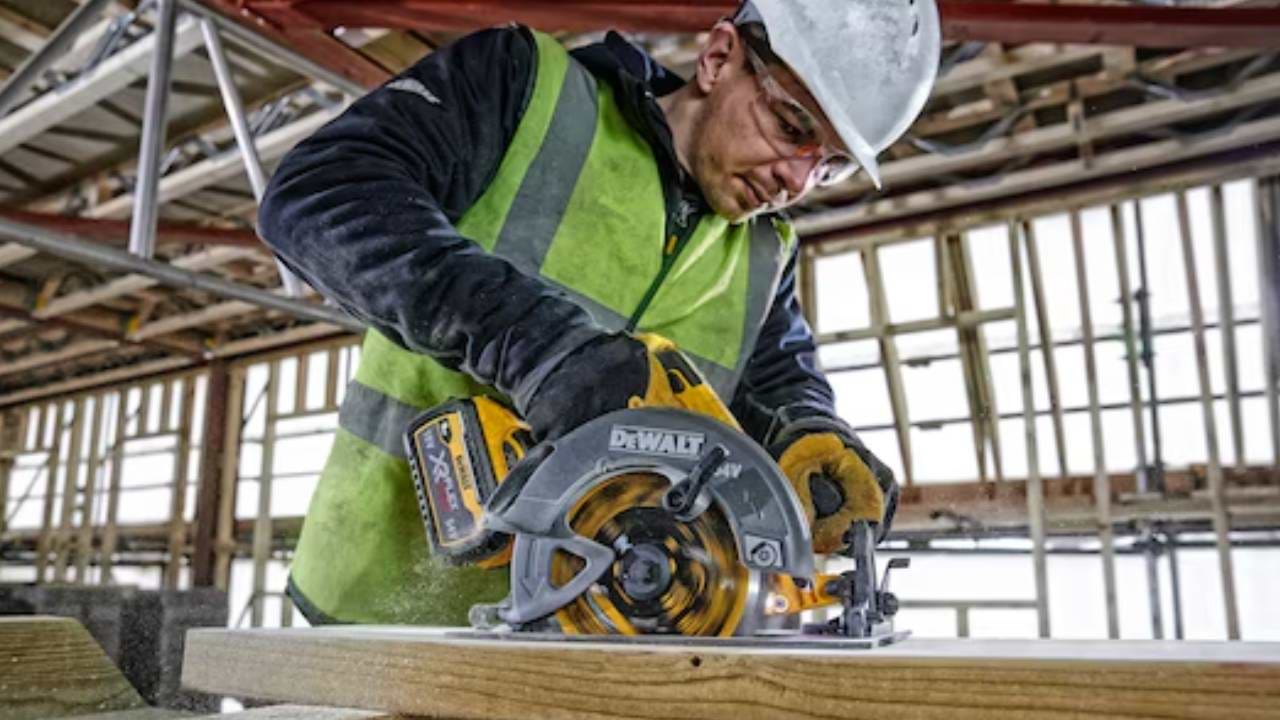 מסור עגול "¼7 FLEXVOLT בראשלס 2 סוללות FLEX 6AH+מטען DCS578P2-6AH-FLEX DeWALT