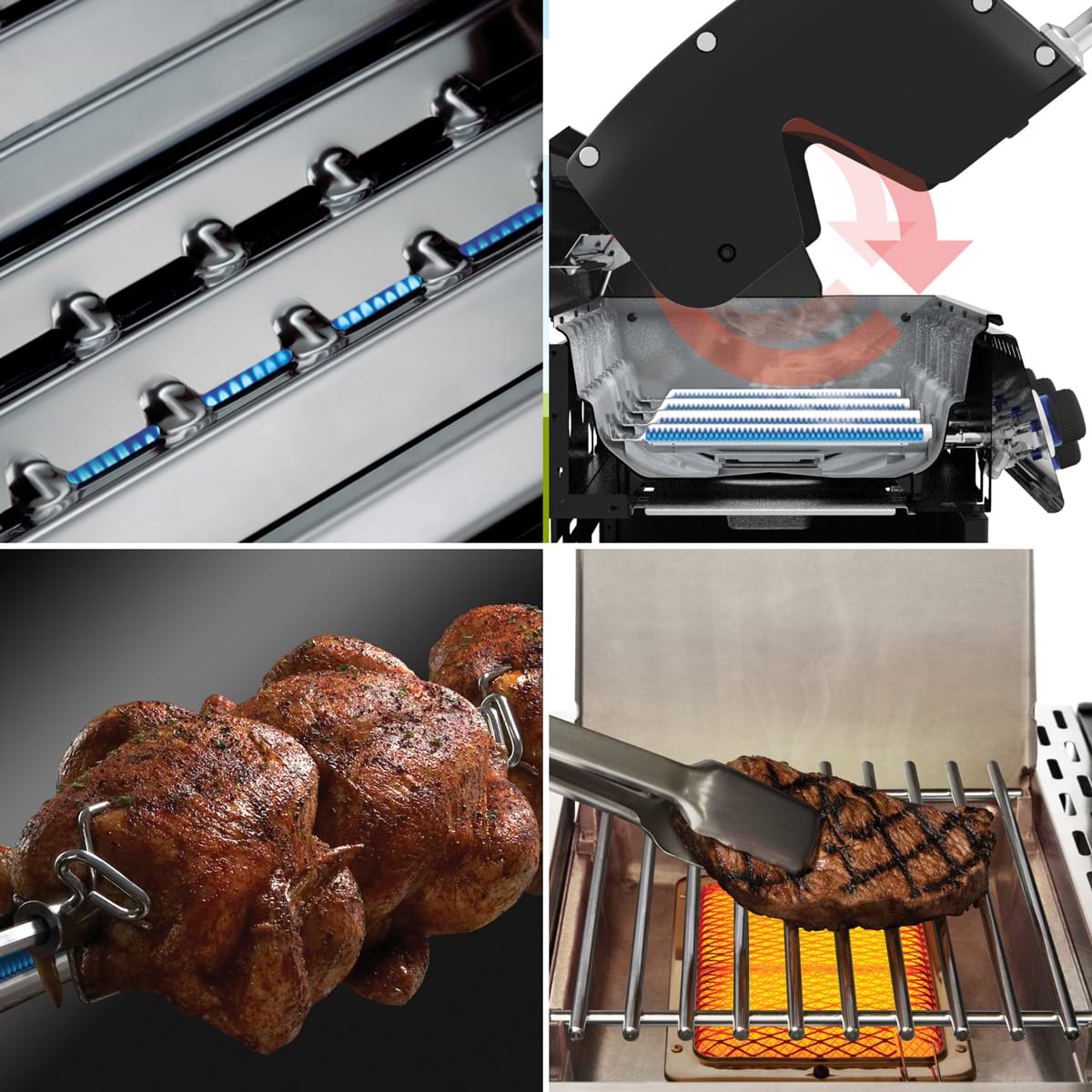 גריל גז 4 מבערים Baron s 490 IR עם כירת צד ושיפוד Broil King 64,000 BTU + מתנה!