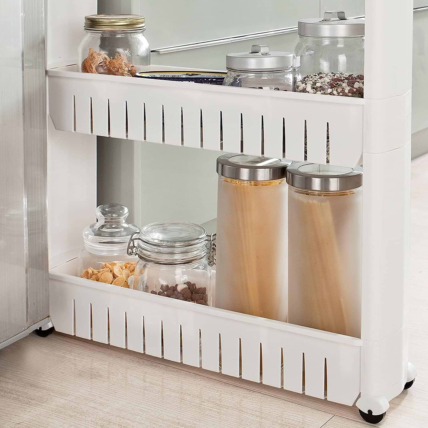 אגרן צר רב שימושי 3 קומות HomeSet - צבע לבן