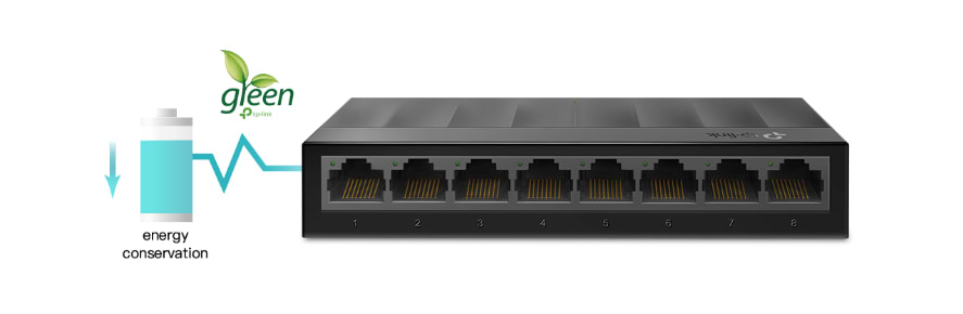 מתג שולחני 5 כניסות  TP-Link LS1005G Desktop Network Switch 10/100/1000Mbps - בצבע כחול שלוש שנות אחריות ע"י יבואן הרשמי 
