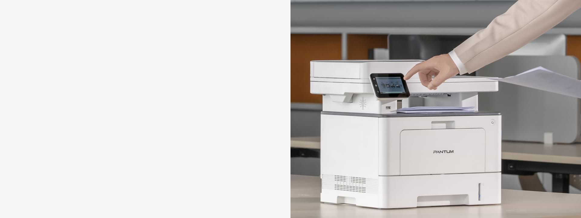 מדפסת לייזר משולבת אלחוטית Pantum BM5100FDW Mono Laser - צבע לבן שנה אחריות ע"י יבואן הרשמי