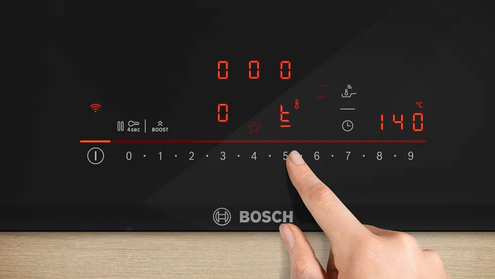 כיריים אינדוקציה 5 מוקדי בישול 80 ס"מ Bosch PXV831HC1E תוצרת ספרד - גימור שחור