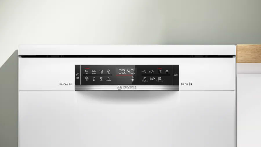 מדיח כלים 60 ס"מ 14 מערכות כלים Bosch SMS6ECW05E תוצרת גרמניה - גימור לבן שנה אחריות