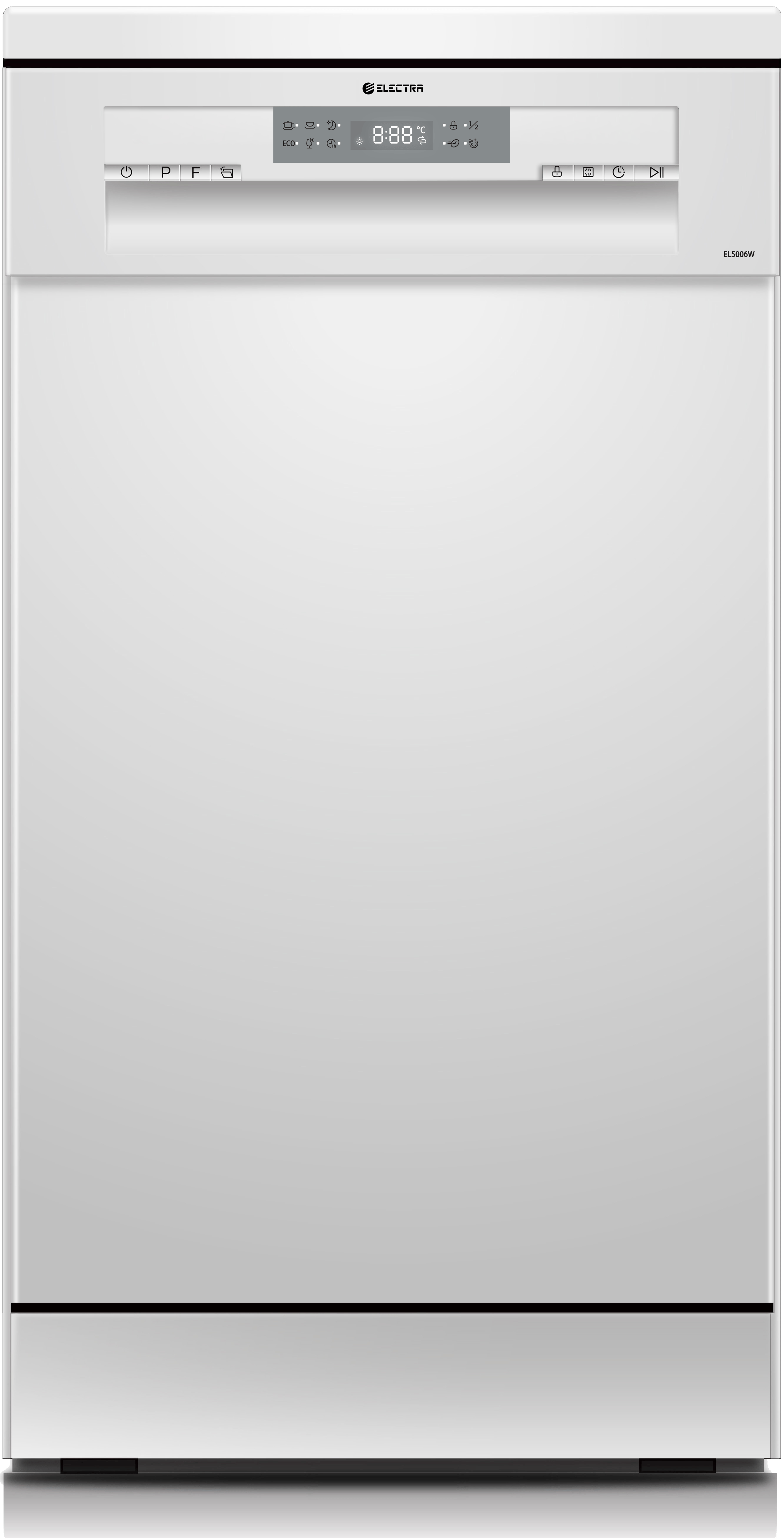 מדיח כלים צר 9 מערכות כלים Electra EL5006W - גימור לבן אחריות ע"י היבואן הרשמי