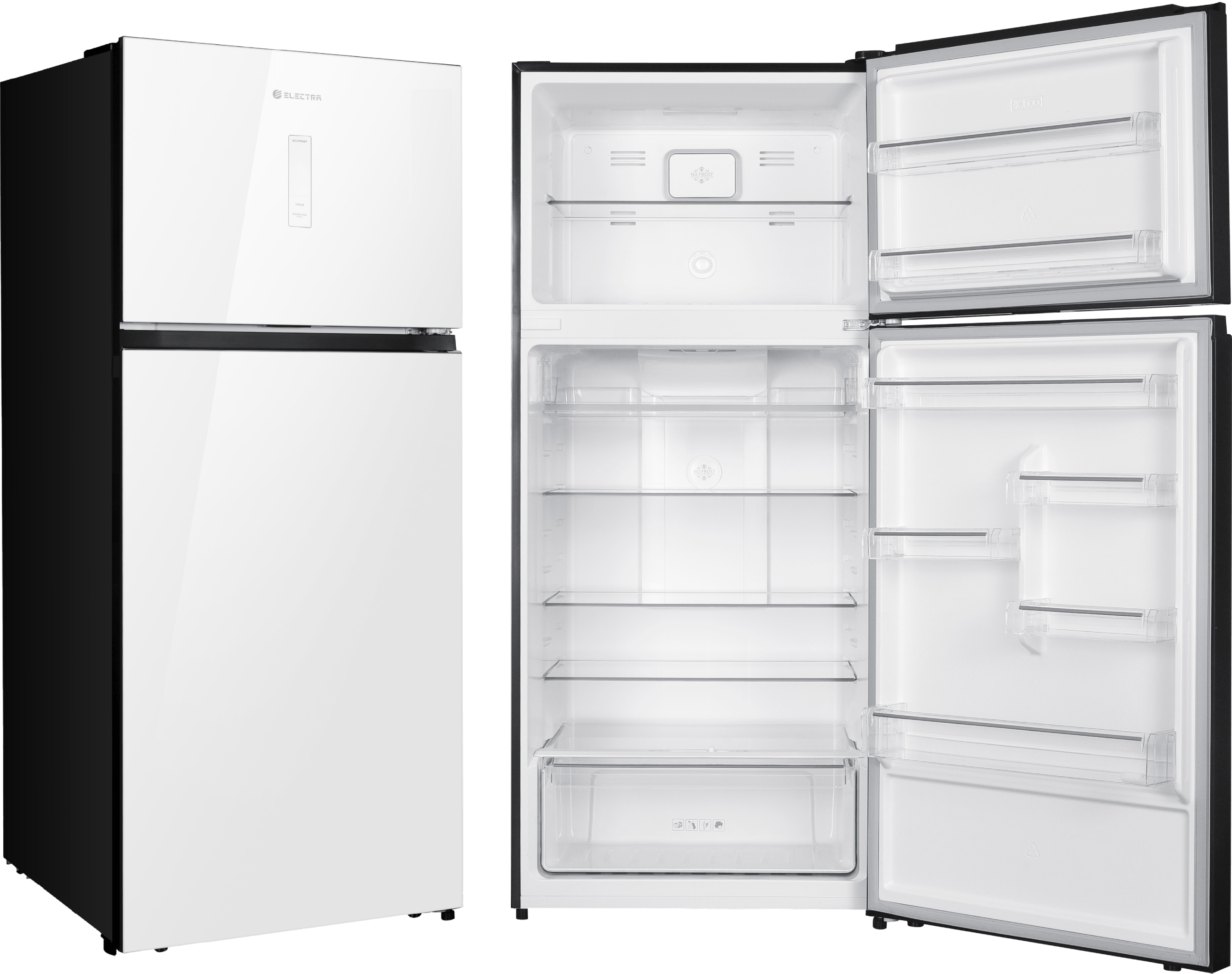 מקרר מקפיא עליון 528 ליטר נטו Electra EL571GW עם מפסק תאורה - גימור זכוכית לבנה אחריות ע"י היבואן הרשמי