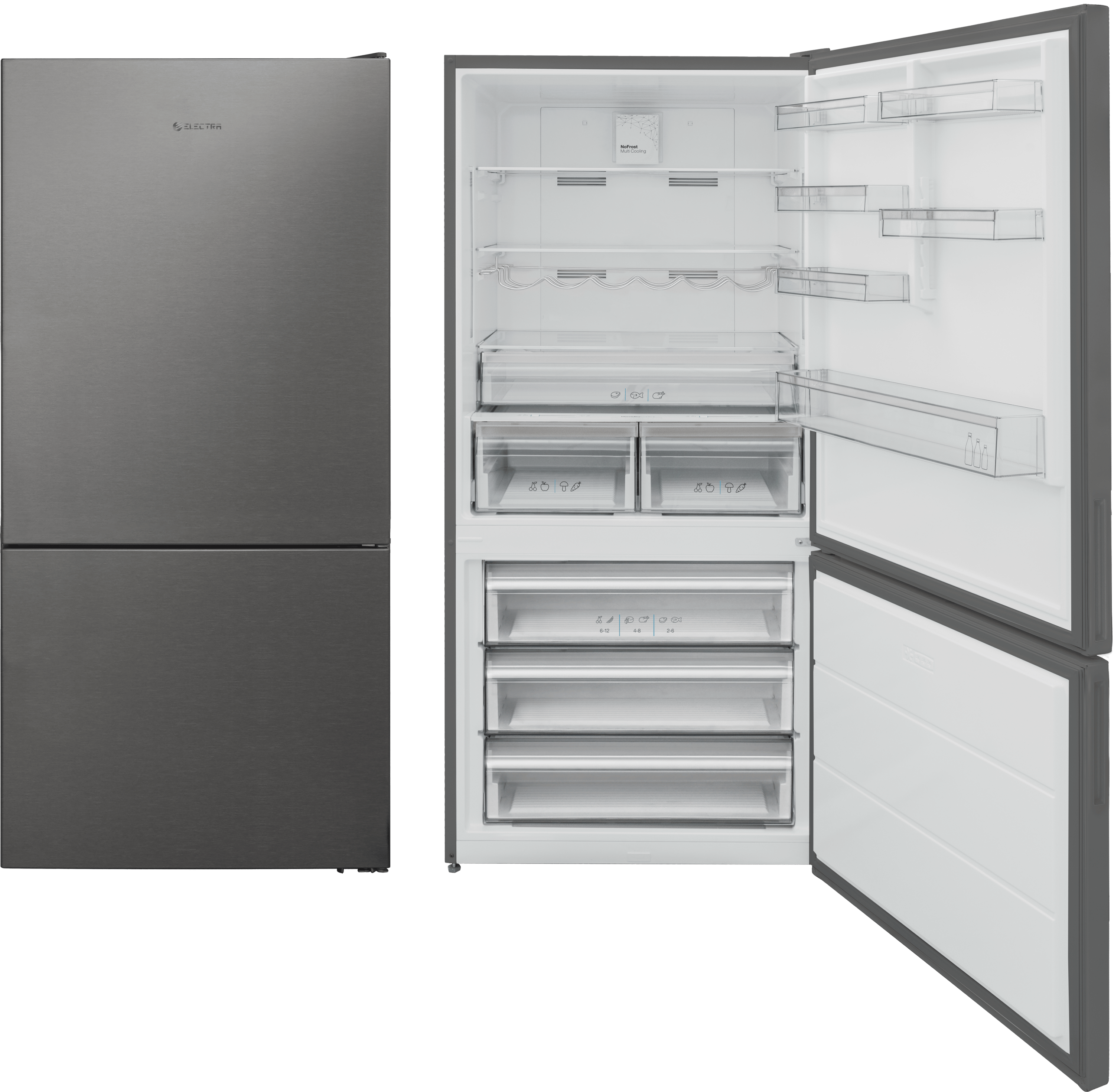 מקרר מקפיא תחתון 588 ליטר Electra EL8753X - גימור נירוסטה אחריות ע"י היבואן הרשמי