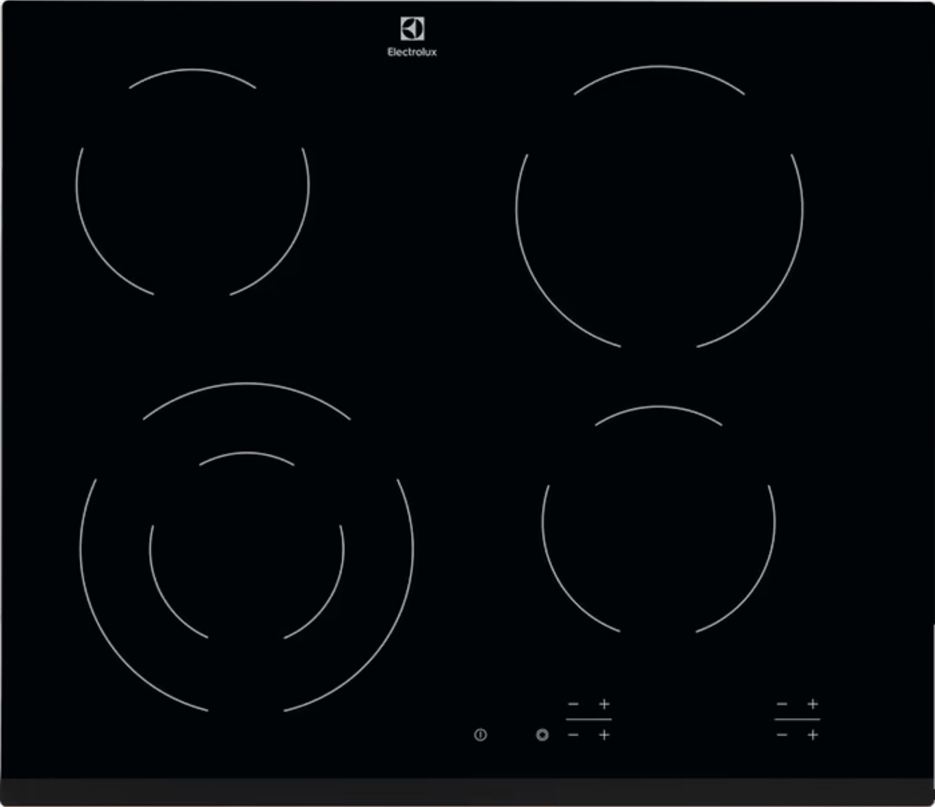 כיריים קרמיות 60 ס"מ 4 מוקדי בישול Electrolux EHF6241FOK Touch - תואם חד ותלת פאזי - גימור שחור אחריות ע"י היבואן הרשמי