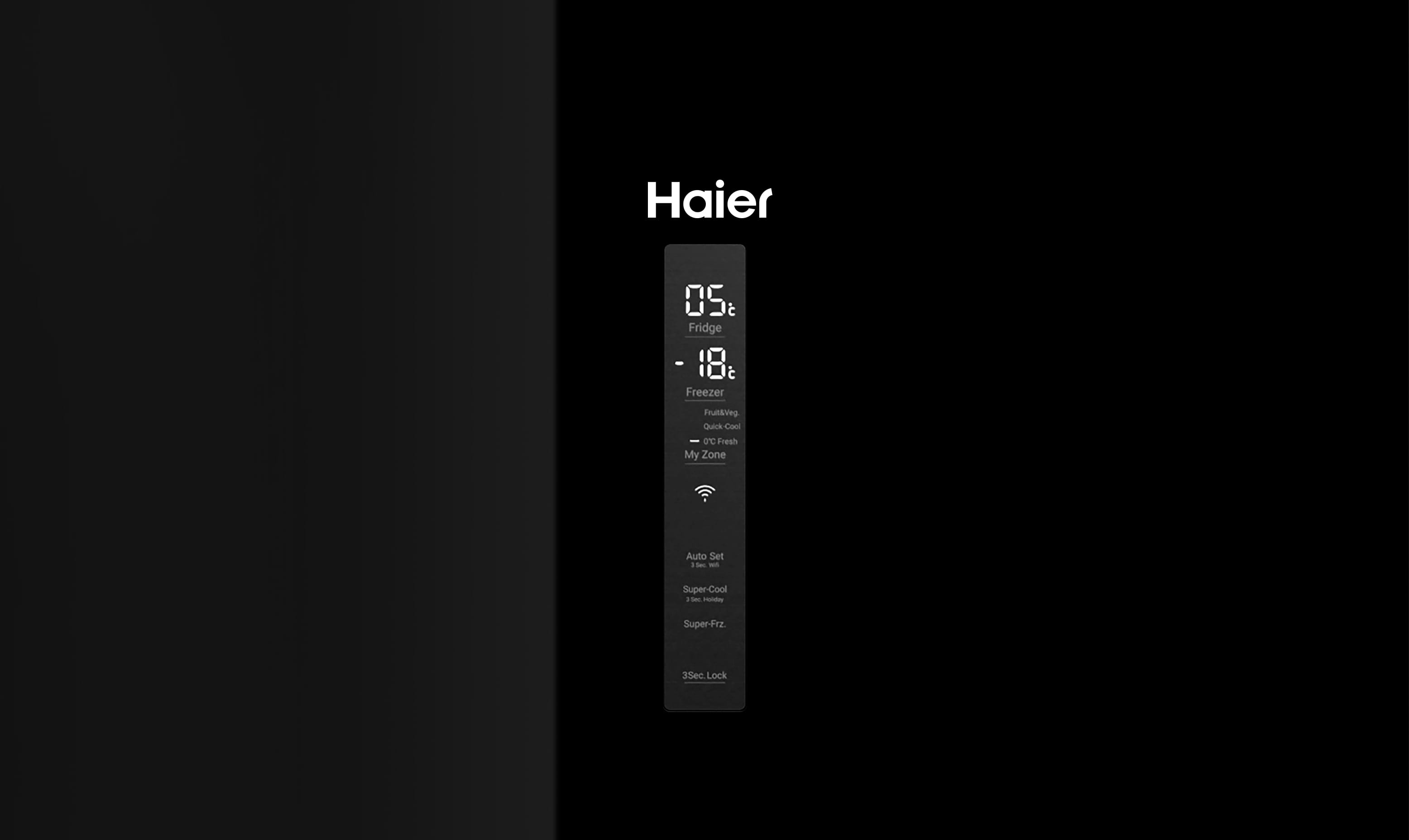 מקרר מקפיא תחתון 3 דלתות 483 ליטר נטו Haier HTW7720DNGB - גימור זכוכית שחורה אחריות ע"י היבואן הרשמי