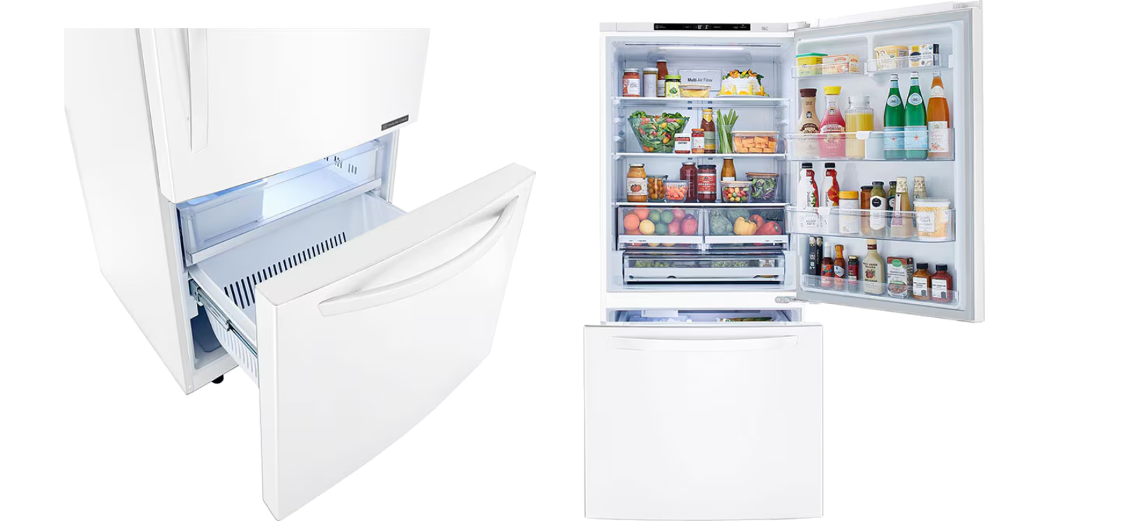 מקרר מקפיא תחתון 620 ליטר LG GM-859RWCE עם התקן שבת מובנה - גימור לבן אחריות ע"י היבואן הרשמי