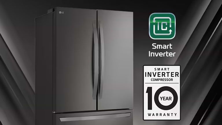 מקרר 3 דלתות מקפיא תחתון 750 ליטר LG GR-B278SE עם התקן שבת מובנה - גימור נירוסטה מושחרת אחריות ע"י היבואן הרשמי