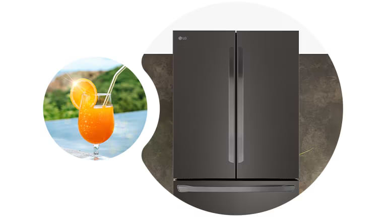 מקרר 3 דלתות מקפיא תחתון 750 ליטר LG GR-B278SE עם התקן שבת מובנה - גימור נירוסטה מושחרת אחריות ע"י היבואן הרשמי