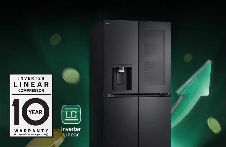 מקרר 4 דלתות בסגנון צרפתי 638 ליטר LG GR730BINS - גימור נירוסטה מושחרת אחריות ע"י היבואן הרשמי