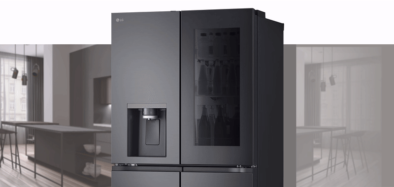 מקרר 4 דלתות בסגנון צרפתי 638 ליטר LG GR730BINS - גימור נירוסטה מושחרת אחריות ע"י היבואן הרשמי