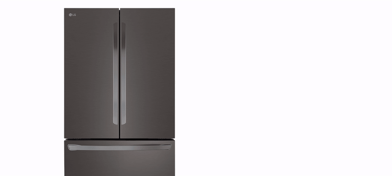מקרר 3 דלתות מקפיא תחתון 750 ליטר LG GR-B278SE עם התקן שבת מובנה - גימור נירוסטה מושחרת אחריות ע"י היבואן הרשמי