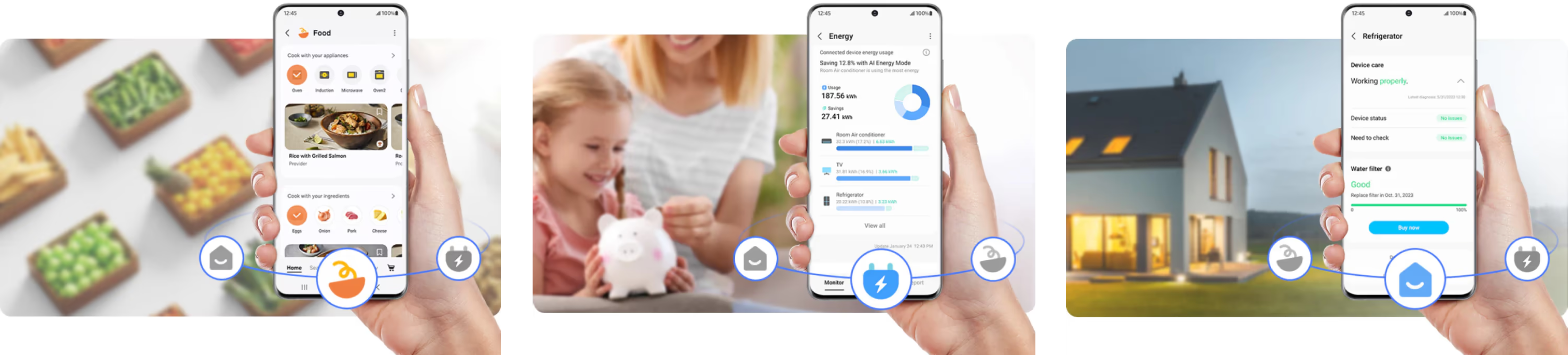 מקרר 4 דלתות מקפיא תחתון 678 ליטר Samsung RF72DG9620B1 עם קיוסק + התקן שבת מובנה - גימור שחור מוברש אחריות ע