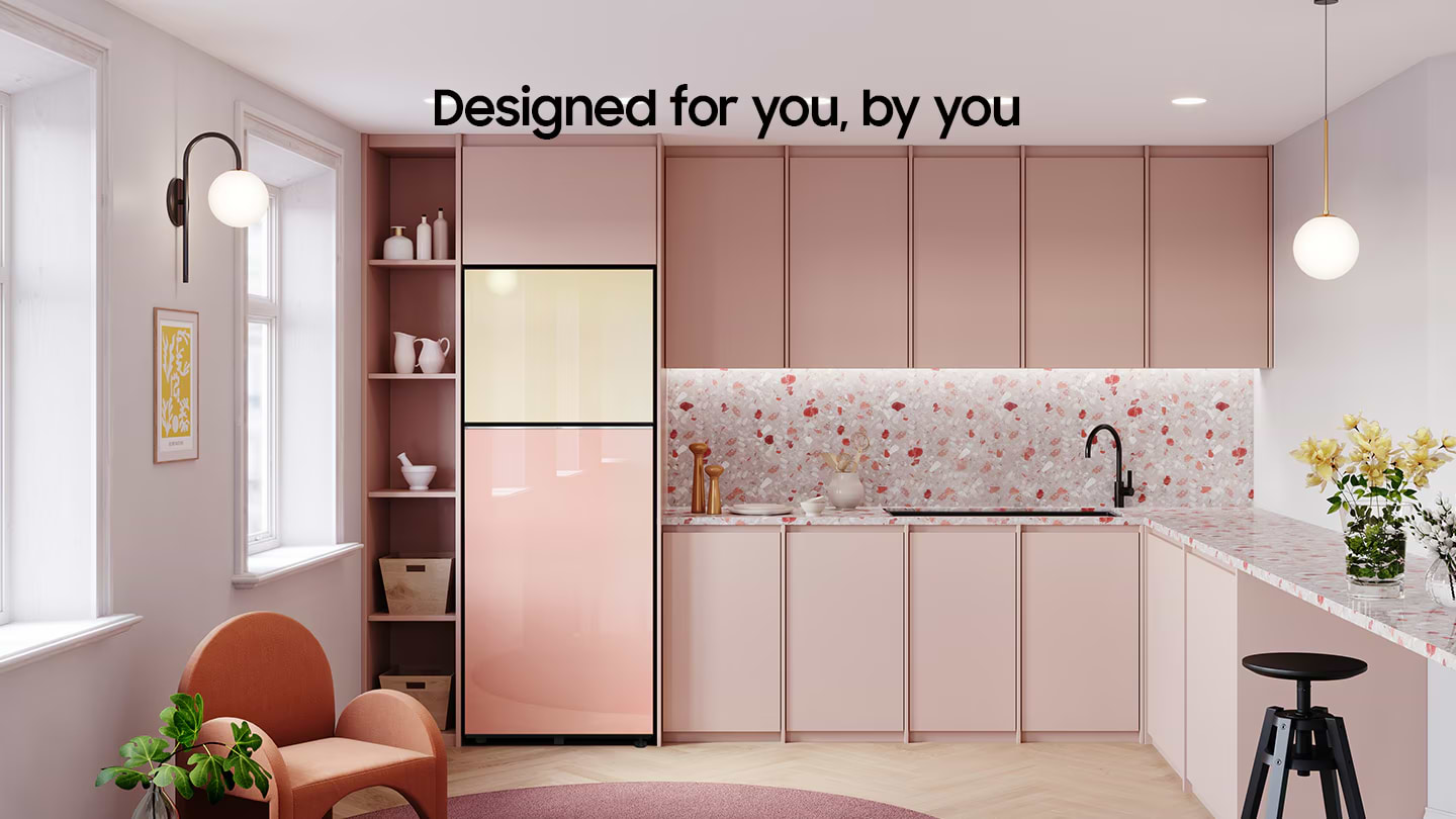 מקרר מקפיא עליון 470 ליטר נטו Samsung RT48CB6626BK BeSpoke - גימור שחור אחריות ע