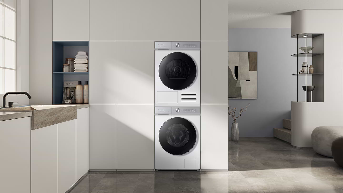 מייבש כביסה פתח חזית 9 ק"ג קונדנסור Samsung DV90BB9445GB Heat Pump Be Spoke - צבע שחור אחריות ע"י סמסונג ישראל