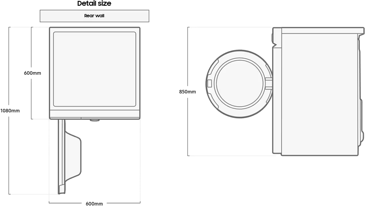 מייבש כביסה פתח חזית 9 ק"ג קונדנסור Samsung DV90BB9445GB Heat Pump Be Spoke - צבע שחור אחריות ע"י סמסונג ישראל