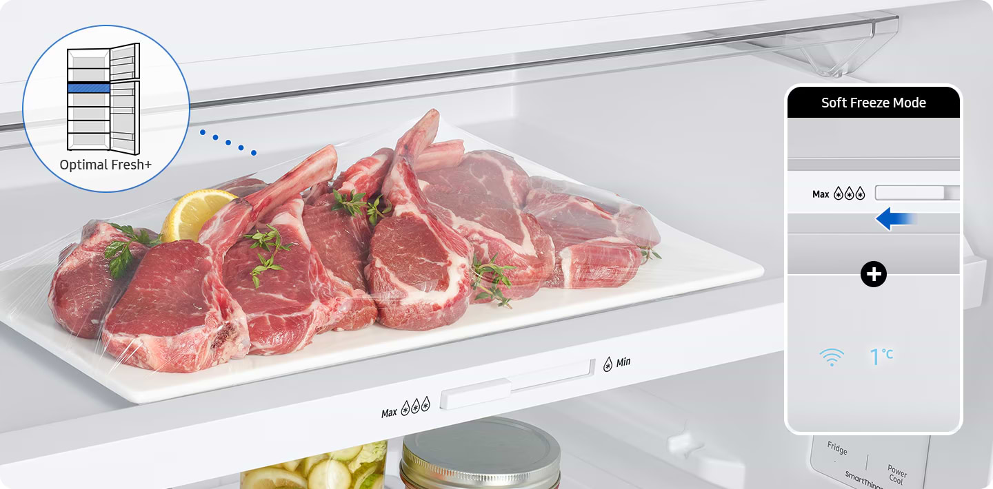 מקרר מקפיא עליון 470 ליטר נטו Samsung RT48CB6626BK BeSpoke - גימור שחור אחריות ע