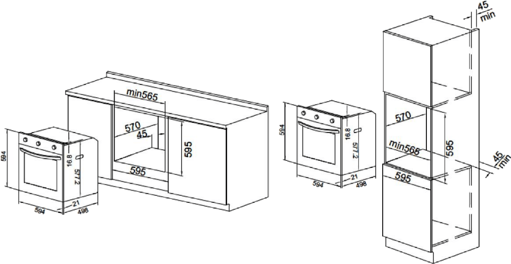 תנור בנוי 69 ליטר Sauter Cuisine 5000B - גימור שחור אחריות ע"י היבואן הרשמי