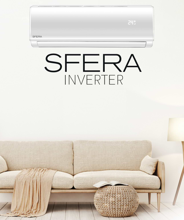 מזגן עילי Sfera Inverter 18 NG - צבע לבן שלוש שנות אחריות ע"י תדיראן היבואן הרשמי