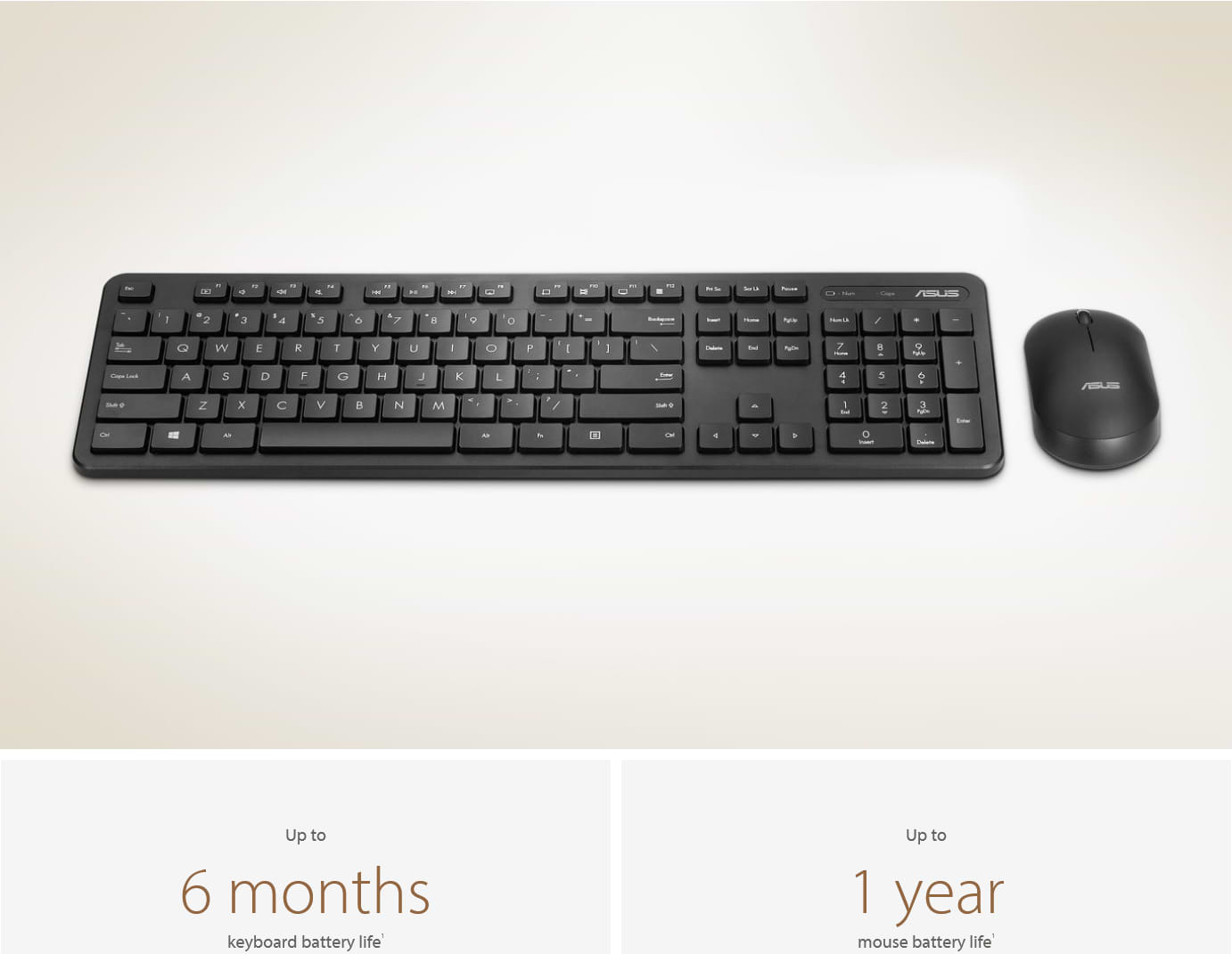 סט מקלדת ועכבר אלחוטיים Asus CW100 - צבע שחור שנה אחריות ע"י היבואן הרשמי