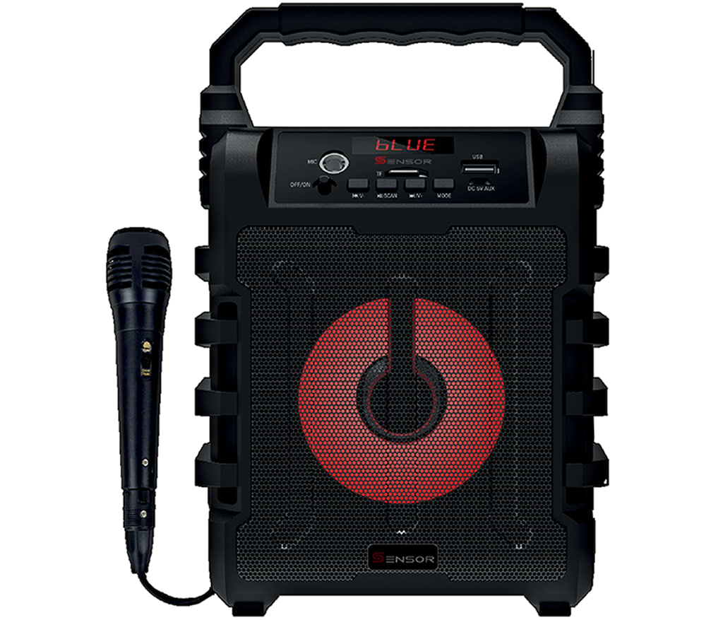 רמקול בידורית אלחוטית Sensor SK-4 עם מקרופון חוטי - צבע שחור שנה אחריות ע"י היבואן הרשמי
