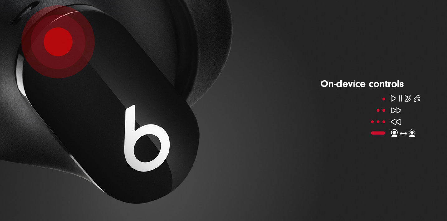 אוזניות אלחוטיות Beats Studio Buds ANC - צבע שחור שנה אחריות ע"י היבואן הרשמי