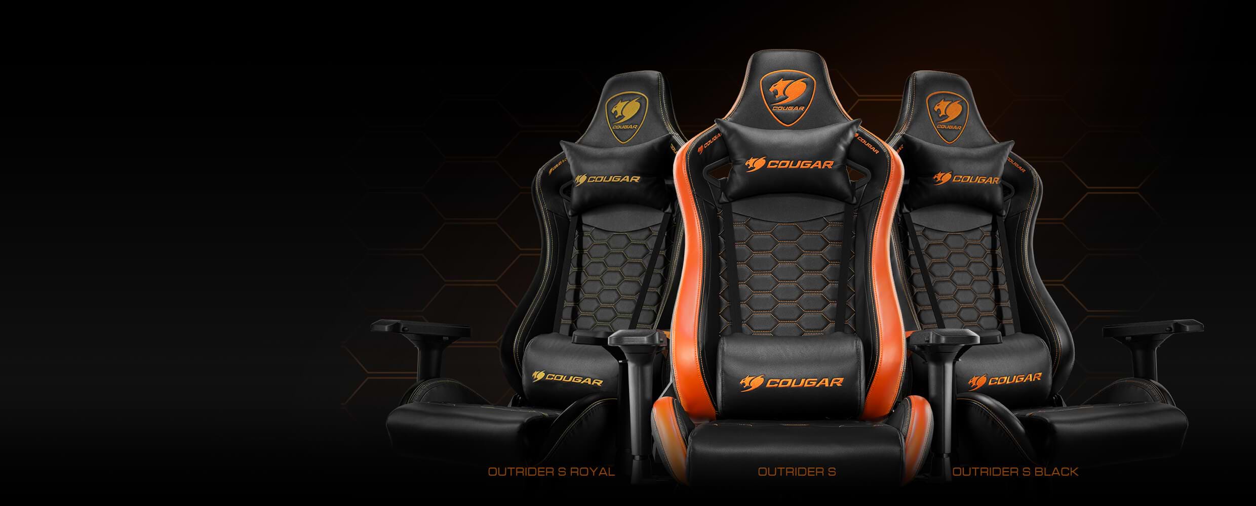 כיסא גיימינג Cougar Outrider S Royal - צבע שחור שנה אחריות ע"י היבואן הרשמי