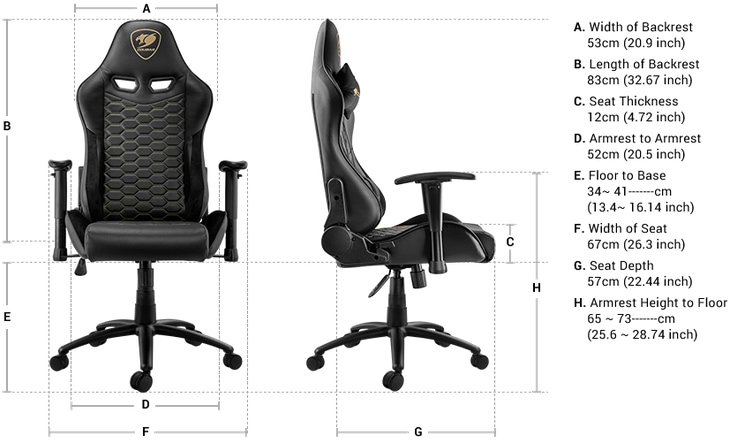 כיסא גיימינג Cougar Outrider Royal - צבע שחור שנה אחריות ע"י היבואן הרשמי