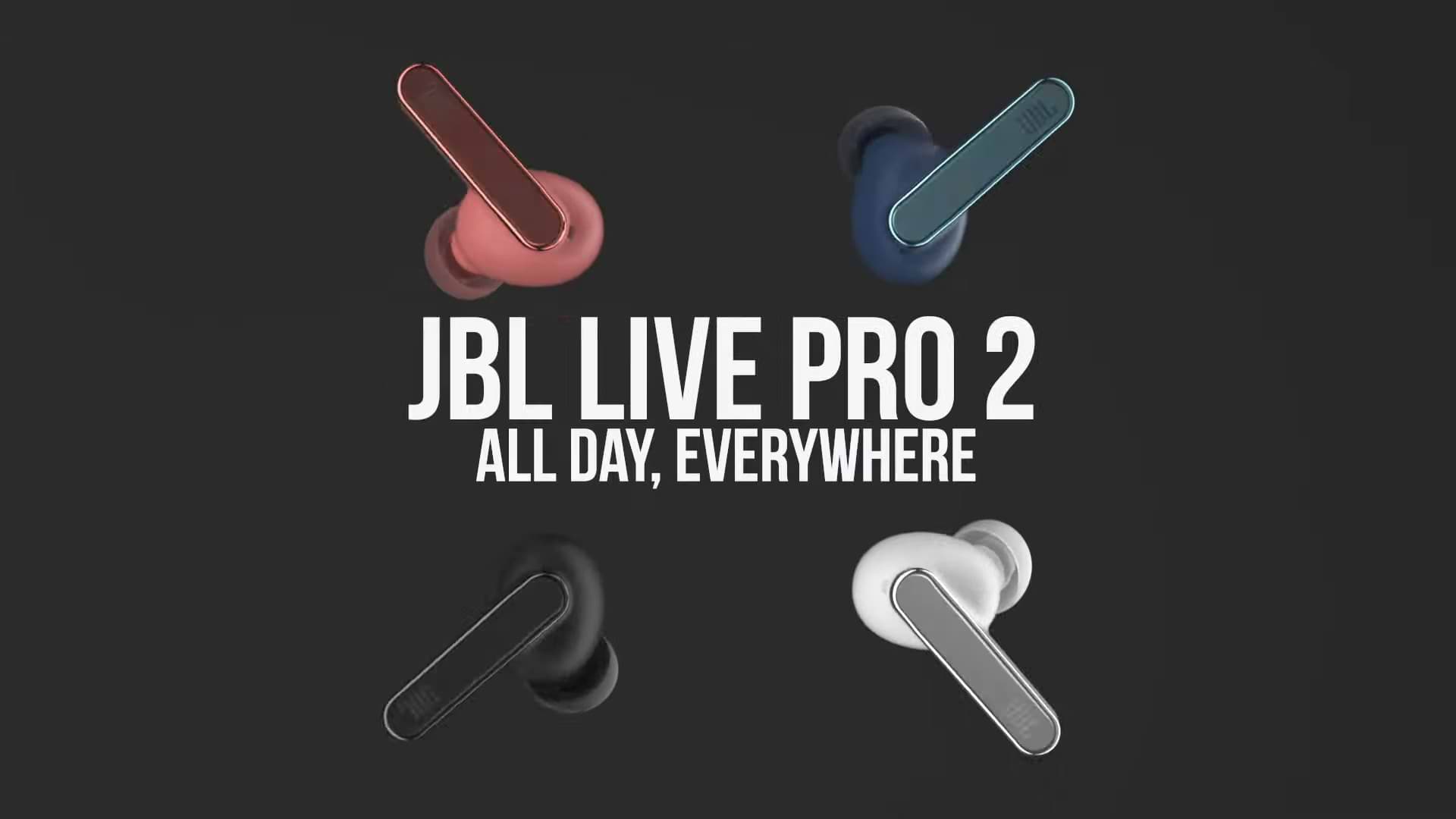 אוזניות אלחוטיות עם סינון רעשים אקטיבי JBL Live Pro 2 TWS - צבע שחור שנה אחריות ע"י היבואן הרשמי