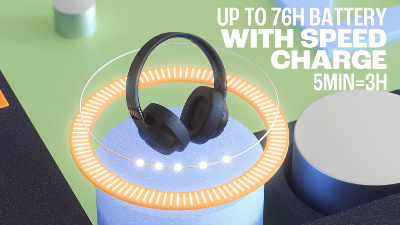 אוזניות אלחוטיות JBL Tune 720BT - צבע שחור שנה אחריות ע"י היבואן הרשמי