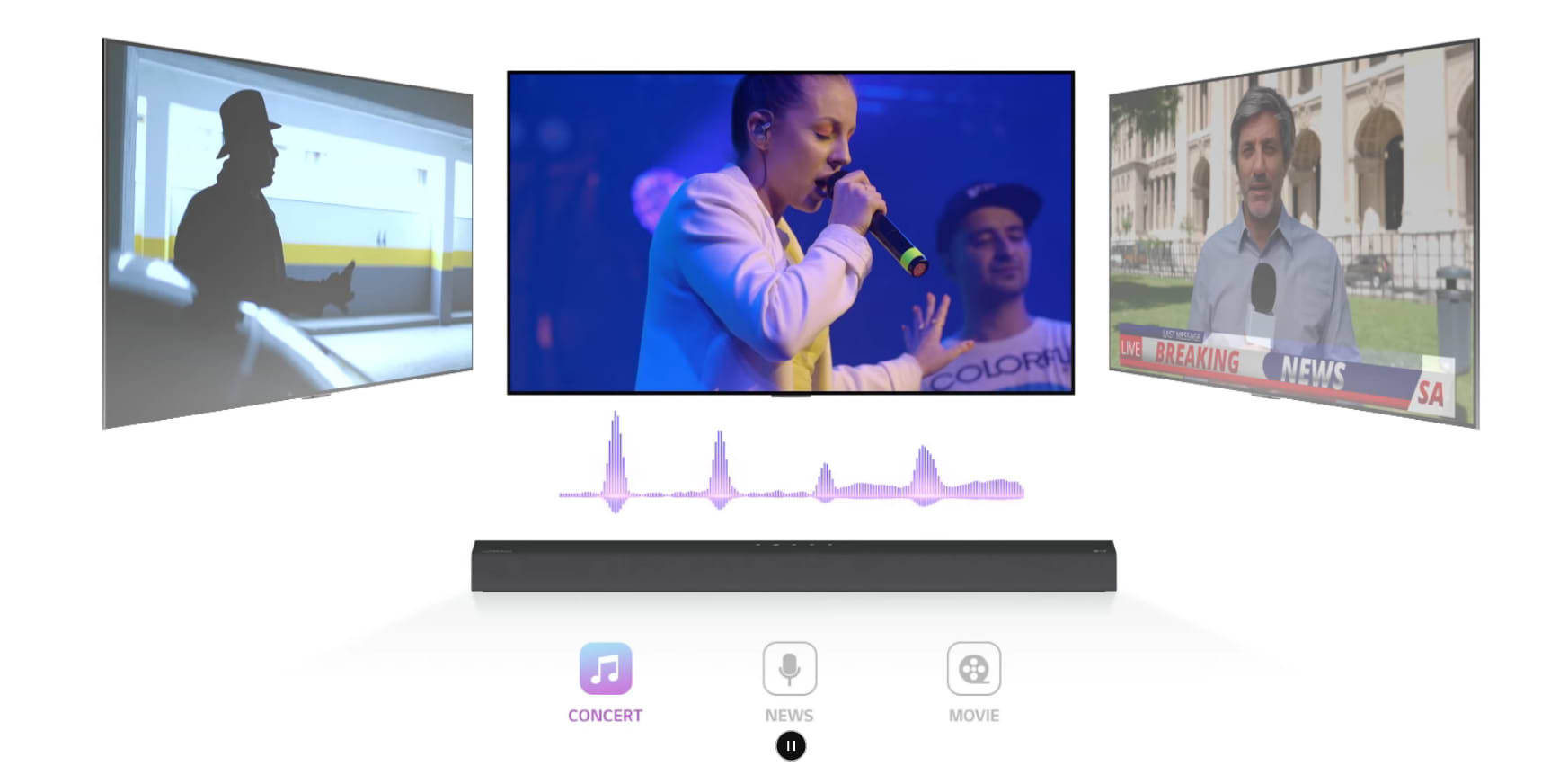 מקרן קול עם סאבוופר אלחוטי LG S65QY 3.1 420W DTS Virtual:X - צבע שחור שנה אחריות ע"י היבואן הרשמי