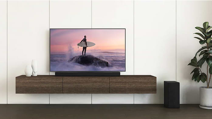 מקרן קול עם סאבוופר אלחוטי LG S65QY 3.1 420W DTS Virtual:X - צבע שחור שנה אחריות ע"י היבואן הרשמי