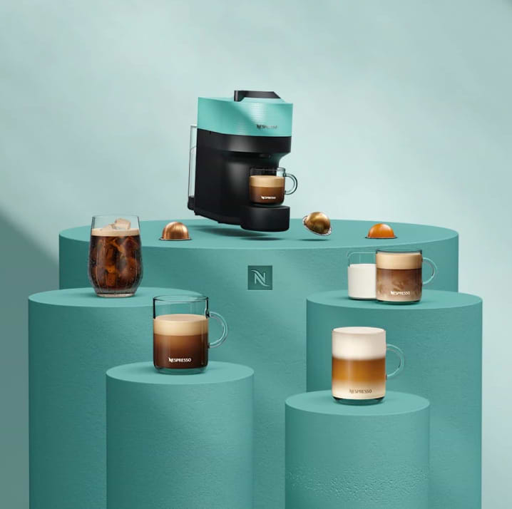 מכונת קפה Nespresso Vertuo Pop GDV2-IL-BK-NE - צבע שחור שנה אחריות ע"י היבואן הרשמי