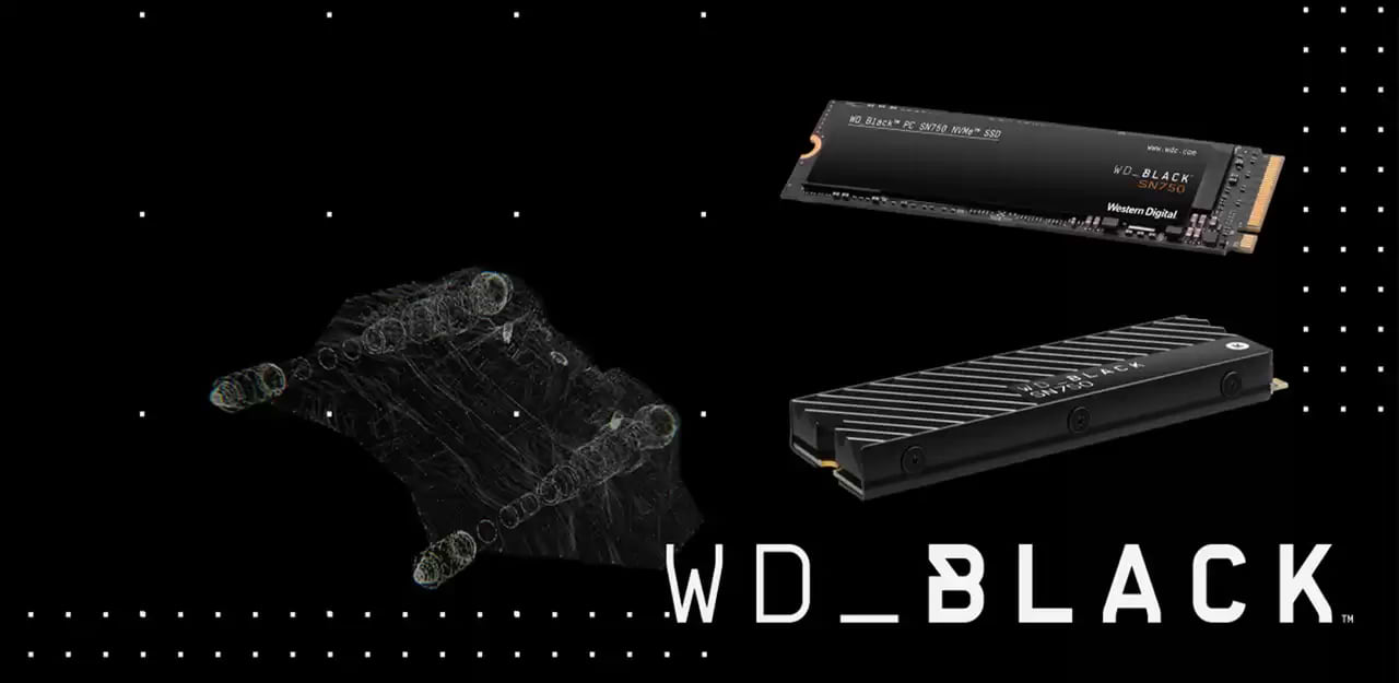 כונן קשיח פנימי  WD Black SN750 NVMe SSD 250GB - צבע שחור חמש שנות אחריות ע"י היבואן הרשמי