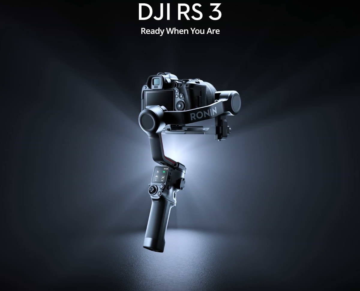 מייצב למצלמה DJI RS 3 - צבע שחור שנה אחריות ע"י היבואן הרשמי