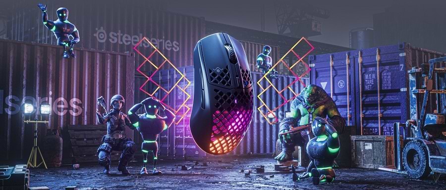 עכבר אלחוטי SteelSeries Aerox 3 Wireless 2022 Edition - צבע שחור שנה אחריות ע"י היבואן הרשמי