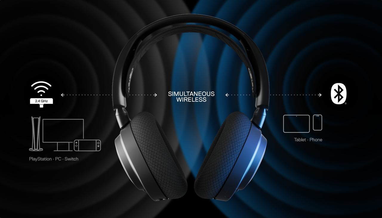 אוזניות גיימינג אלחוטיות SteelSeries Arctis Nova 7 - צבע שחור שנתיים אחריות ע"י היבואן הרשמי