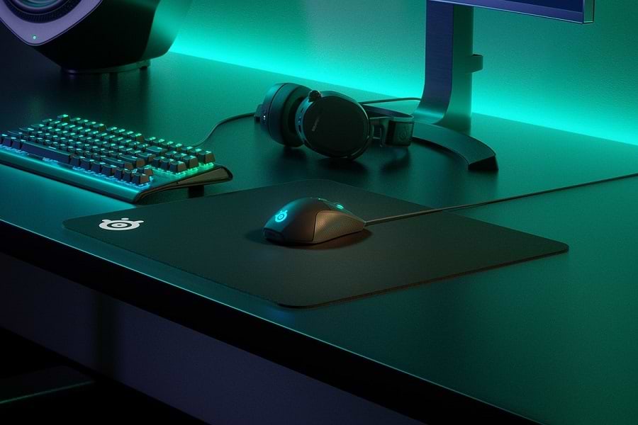 משטח גיימינג SteelSeries QcK Large  - צבע שחור שנתיים אחריות ע"י היבואן הרשמי