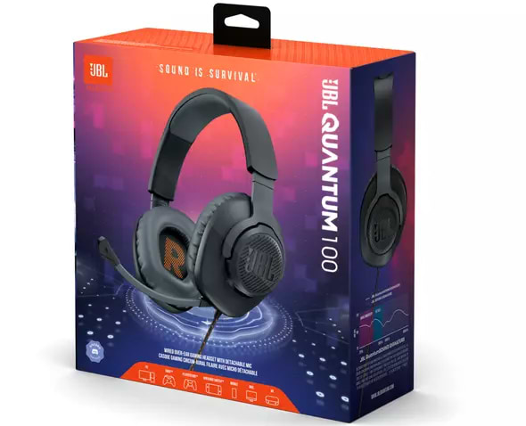 אוזניות גיימינג JBL Quantum 100 - צבע לבן שנה אחריות ע"י יבואן הרשמי