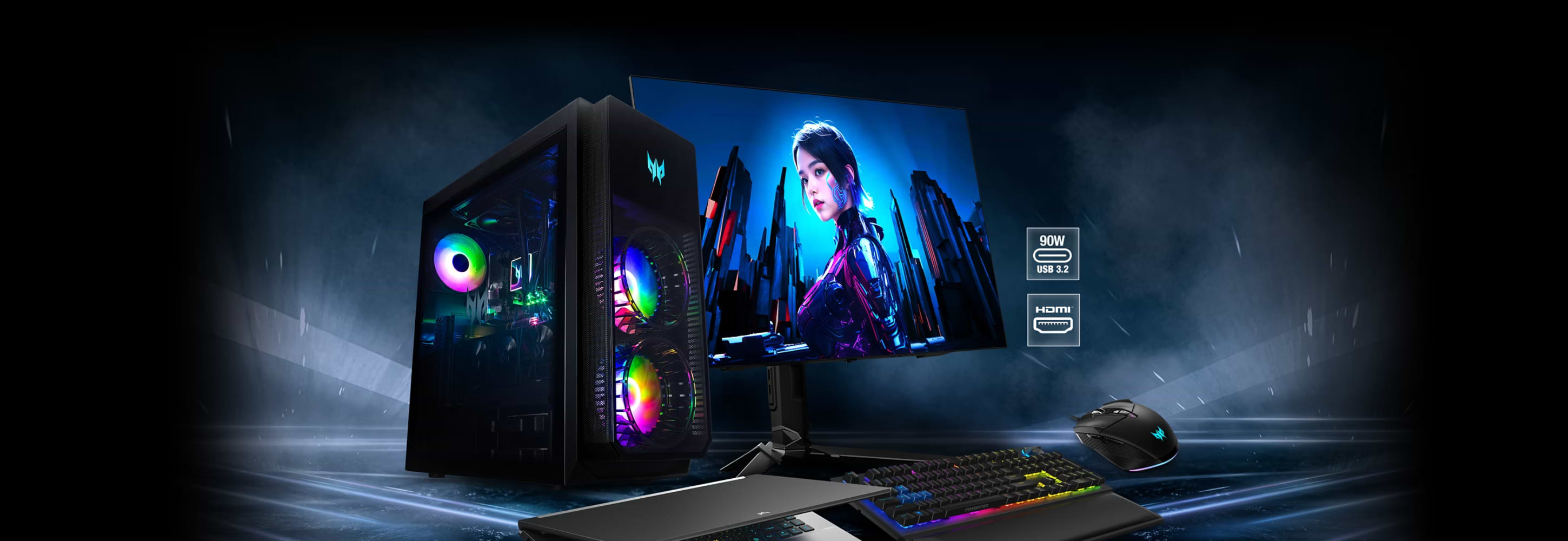 מסך מחשב גיימינג 32'' Acer Predator X32 UHD OLED 0.01ms 240Hz FreeSync / G-Sync - צבע שחור שלוש שנות אחריות ע"י היבואן הרשמי