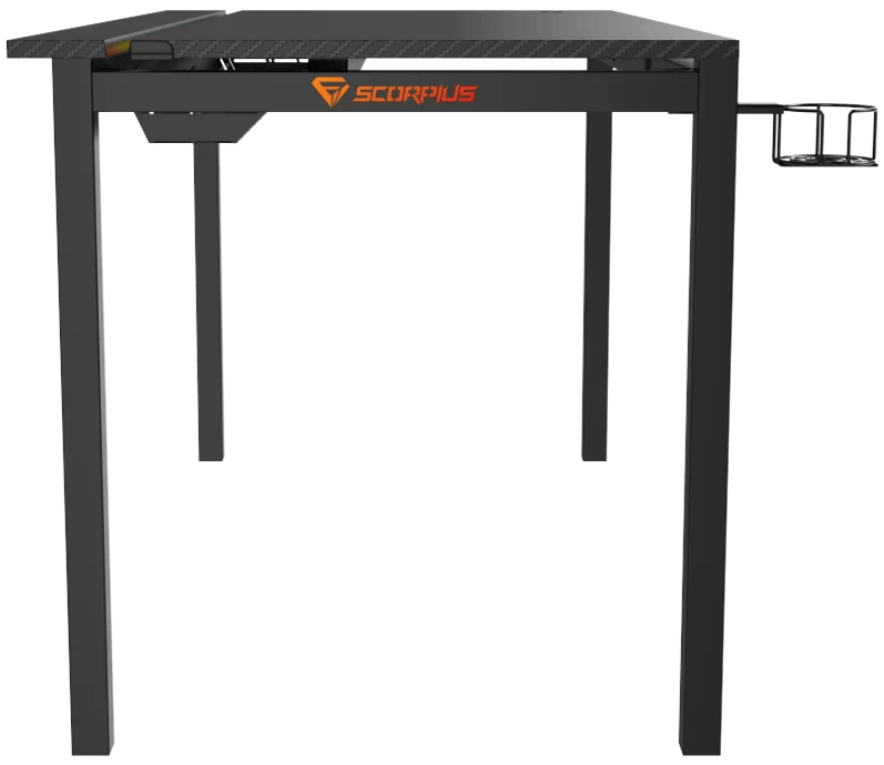 שולחן גיימינג עם תאורה Scorpius DESKPRO-LS 140 RGB - צבע שחור שנה אחריות ע"י היבואן הרשמי