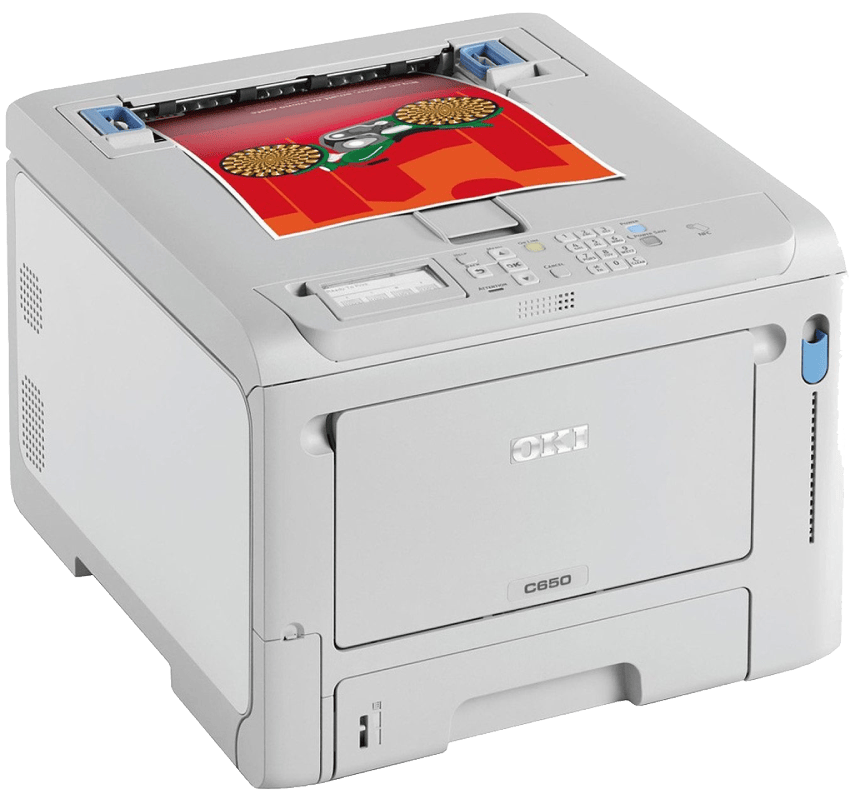 מדפסת לייזר דו צדדית Oki C650DN - צבע לבן שלוש שנות אחריות ע"י היבואן הרשמי