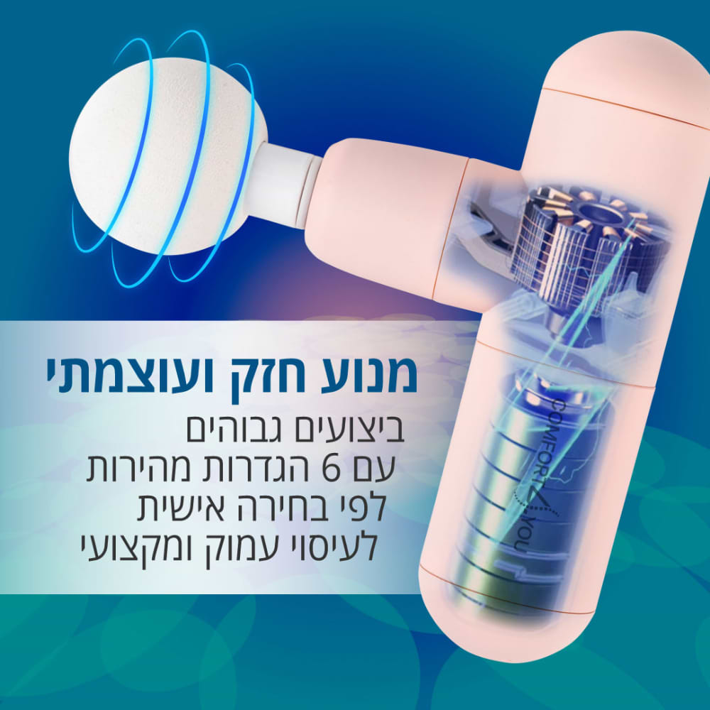 אקדח עיסוי Comfort4you CMG-60 - צבע שחור שנה אחריות ע"י היבואן הרשמי